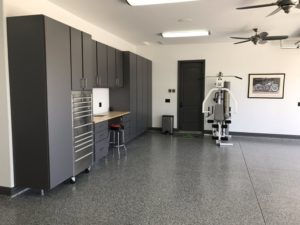 custom garage cabinets and floor