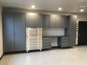 custom garage cabinets and work station