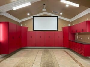 Red Garage Cabinets
