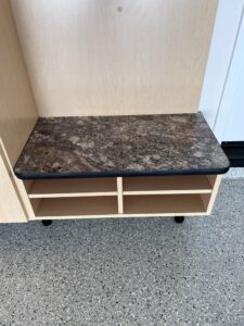 Garage cabinet and shelves